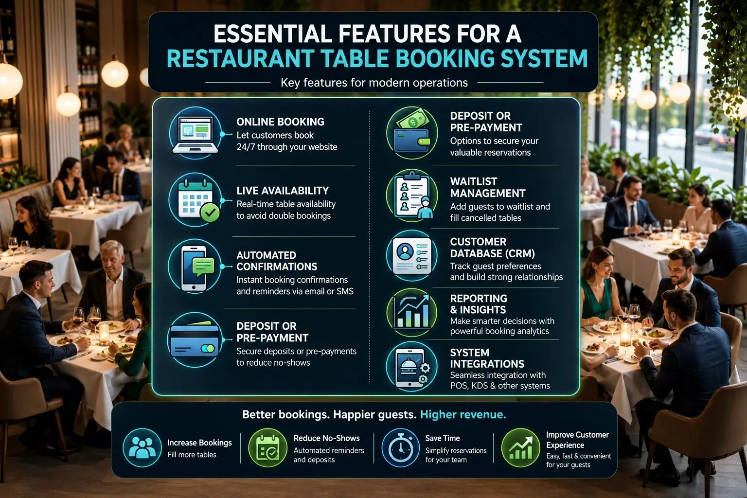 Restaurant table booking software features